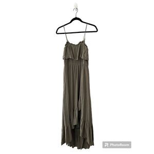 If By Sea Olive Green Maxi Dress Slit Sleeveless Size Large